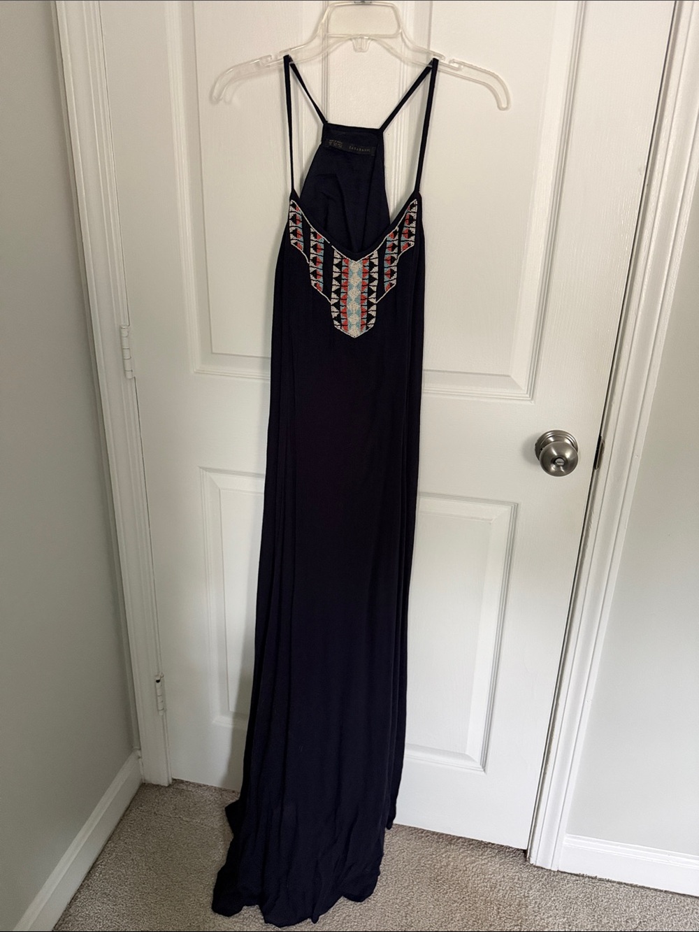 Zara Basic Beaded Blue Maxi